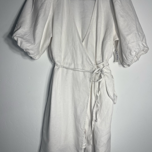 NWT OLD NAVY MED Wrapped Around Puffed Short Sleeves Mini Dress - Picture 2 of 6